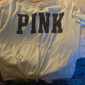Light blue think PINK T shirt